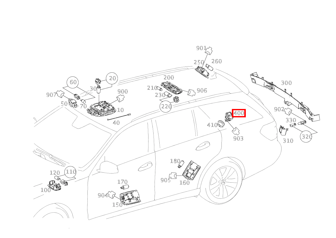 Steckdose IM KOFFERRAUM RECHTS E 200 Limousine 213
