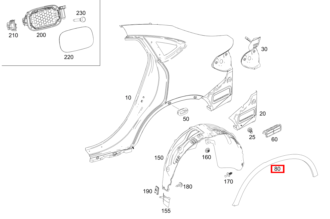 Abdeckung Stossfänger AN KOTFLUEGEL RECHTS GLC 200 4MATIC Coupé 253 Abdeckung Stossfänger AN KOTFLUEGEL RECHTS GLC 200 4MATIC Coupé 253