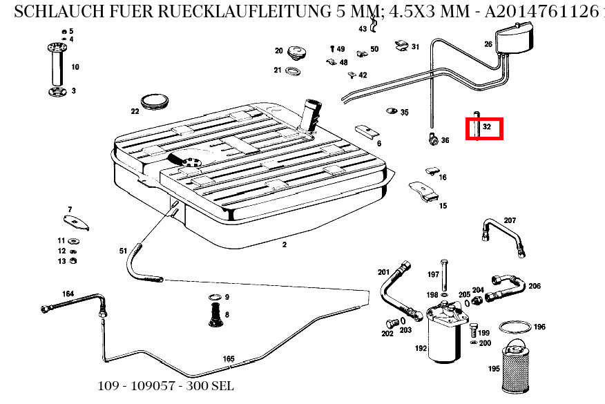 Schlauch FUER RUECKLAUFLEITUNG 5 MM; 4.5X3 MM 300 SEL 109 Schlauch FUER RUECKLAUFLEITUNG 5 MM; 4.5X3 MM 300 SEL 109