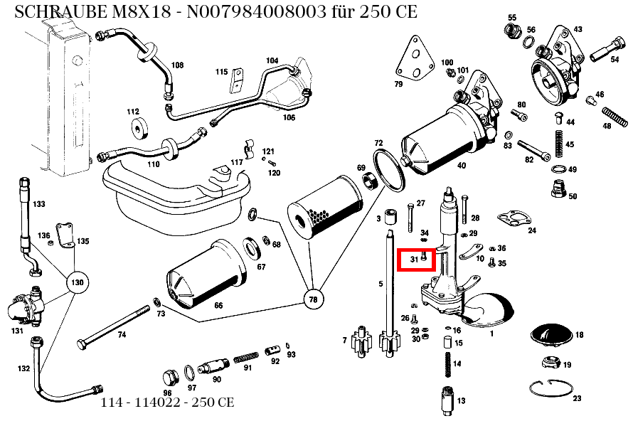 Schraube M8X18 250 CE 114 Schraube M8X18 250 CE 114