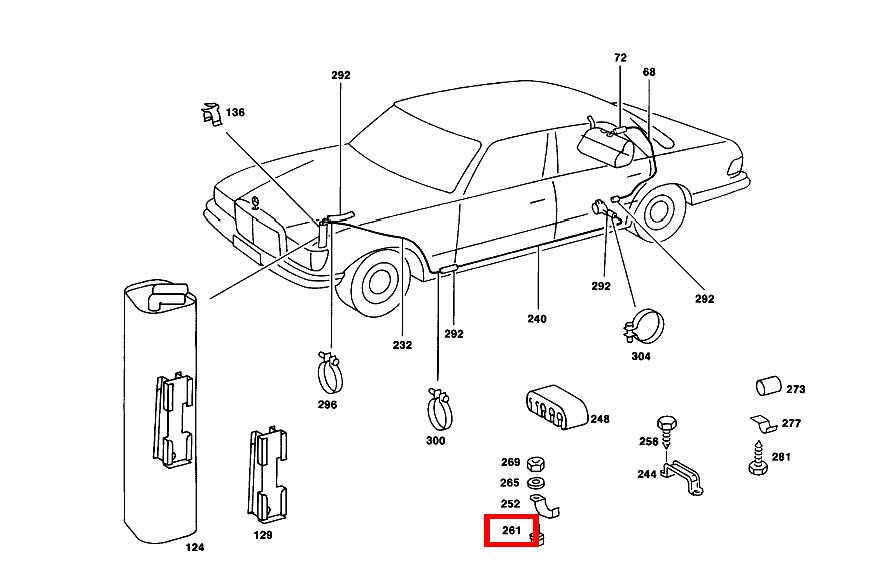 SCHRAUBE MIT RECHTECKKOPF 450 SEL 6.9 116