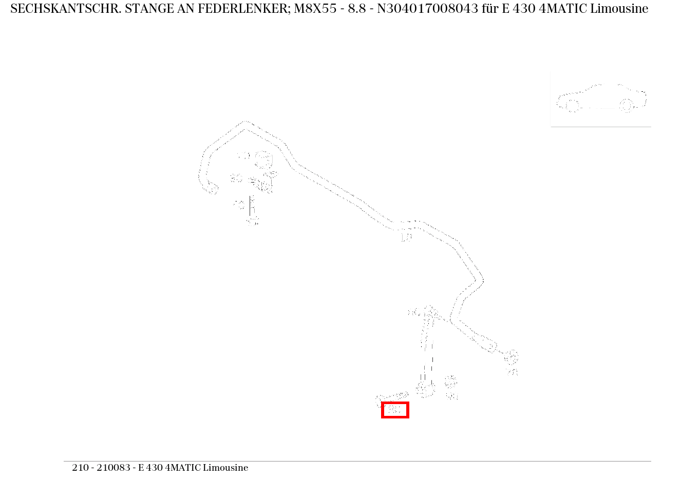 Sechskantschraube STANGE AN FEDERLENKER; M8X55 - 8.8 E 430 4MATIC Limousine 210