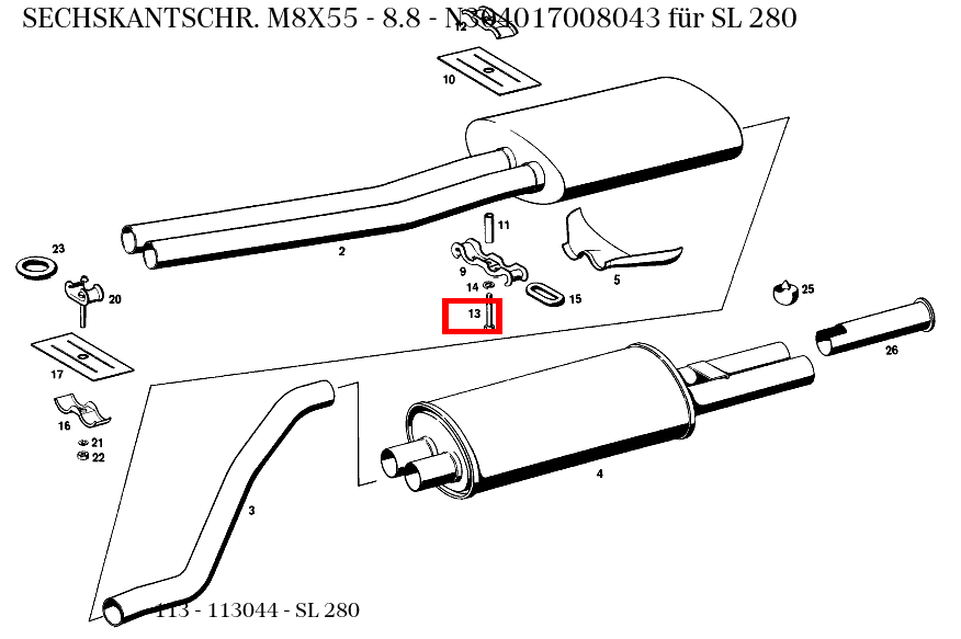 Sechskantschraube M8X55 - 8.8 SL 280 113