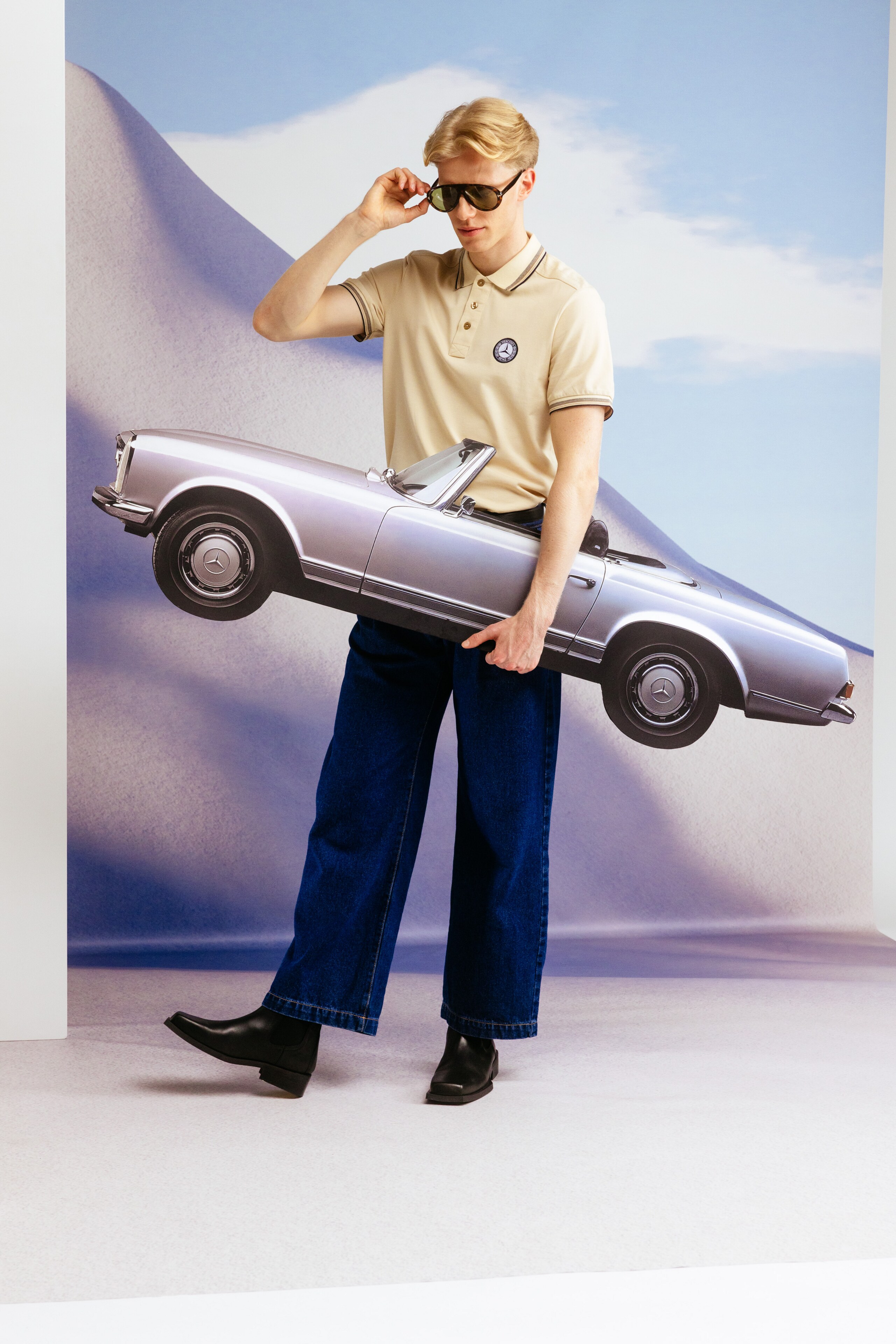 Poloshirt Herren, creme