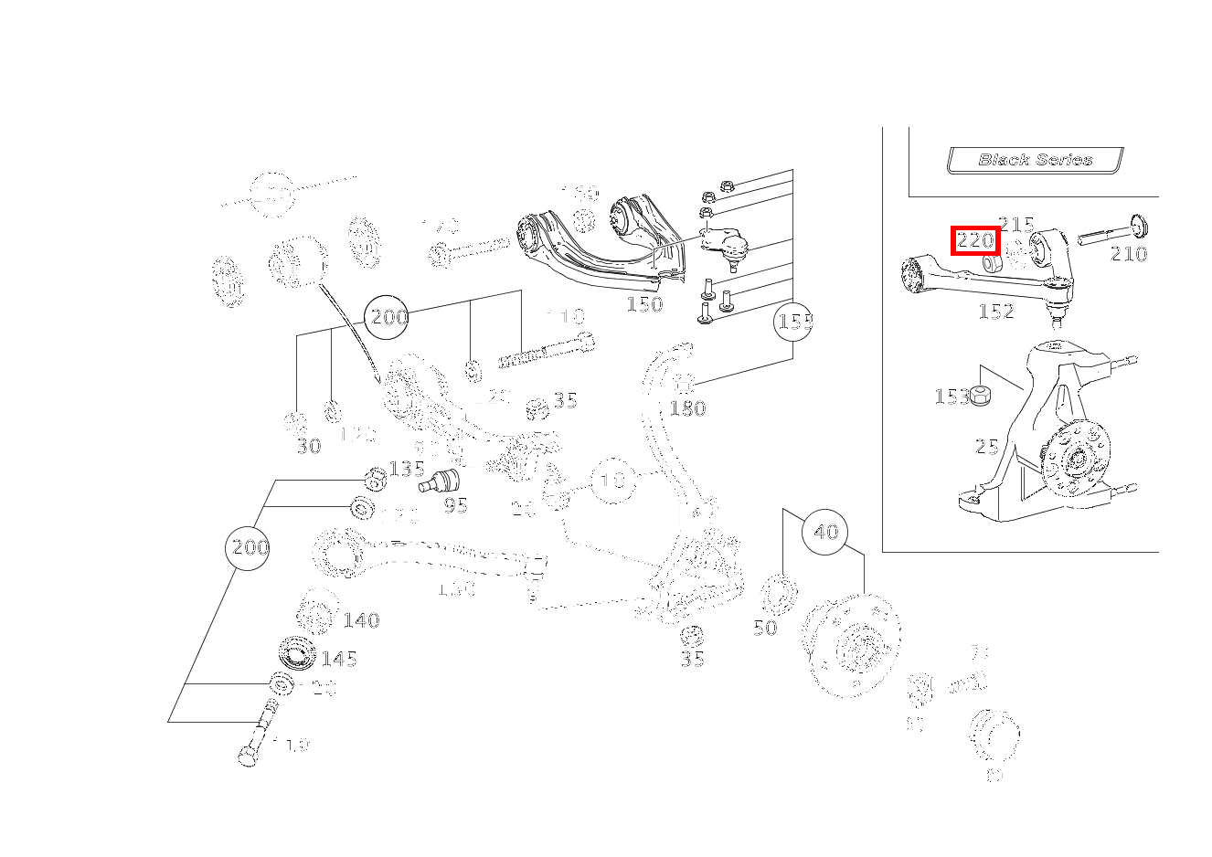 Sechskantmutter QUERLENKER OBEN AN KAROSSERIE; M12X1.5 SL500 230 Sechskantmutter QUERLENKER OBEN AN KAROSSERIE; M12X1.5 SL500 230
