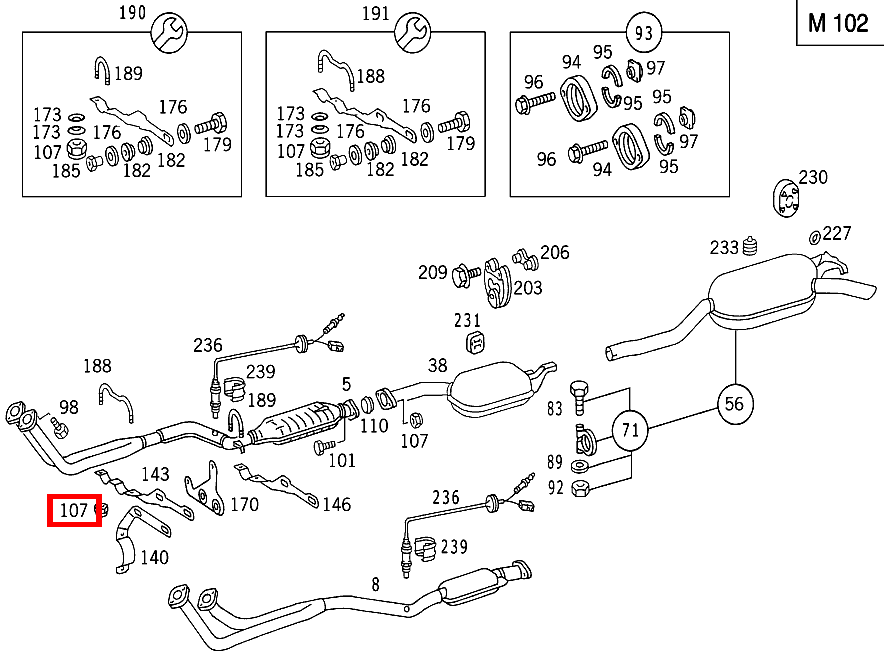Mutter AUSPUFFROHR VORN AN HALTER; M8 B 180 247 Mutter AUSPUFFROHR VORN AN HALTER; M8 B 180 247