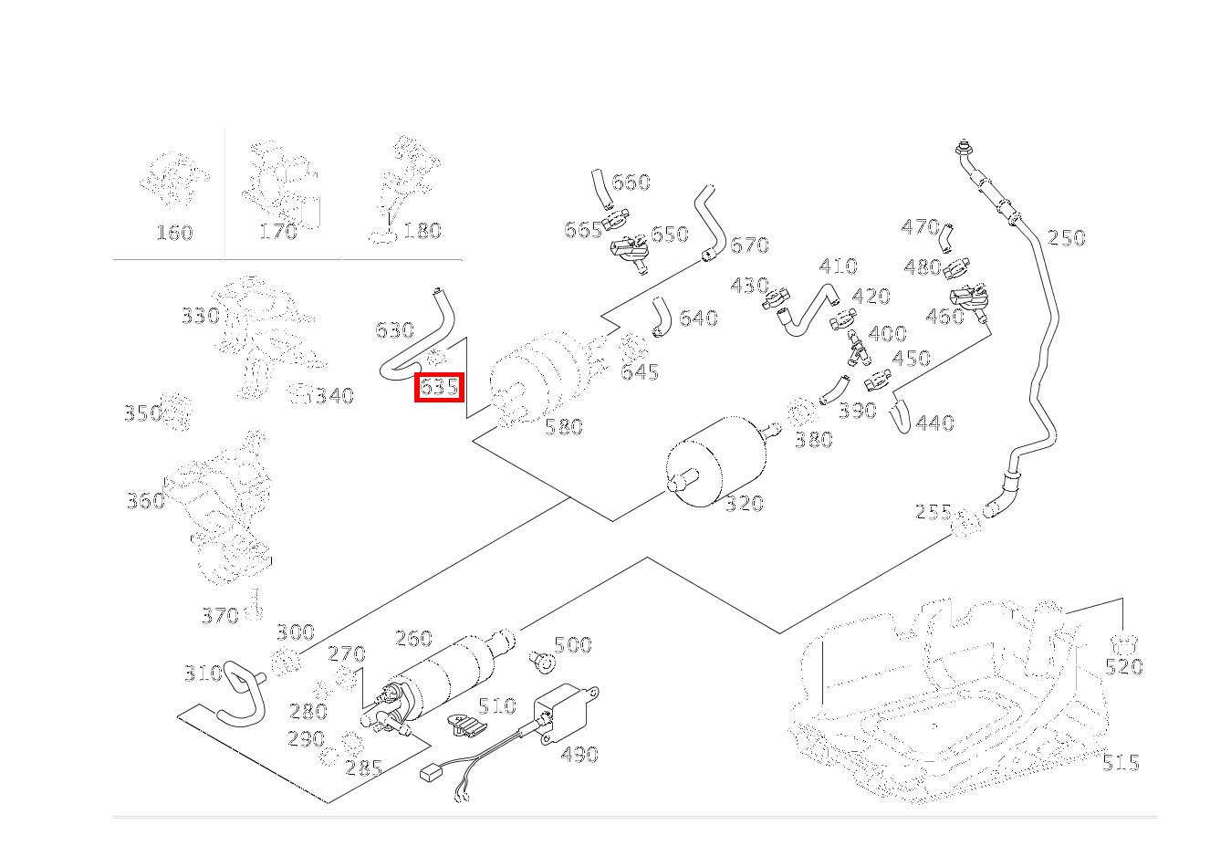 Schlauchschelle RUECKLAUFLEITUNG AN KRAFTSTOFFILTER; 9-13 MM CL 65 AMG Coupé 215 Schlauchschelle RUECKLAUFLEITUNG AN KRAFTSTOFFILTER; 9-13 MM CL 65 AMG Coupé 215