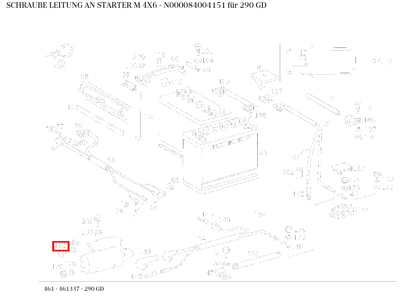 Schraube LEITUNG AN STARTER M 4X6 290 GD 461 Schraube LEITUNG AN STARTER M 4X6 290 GD 461