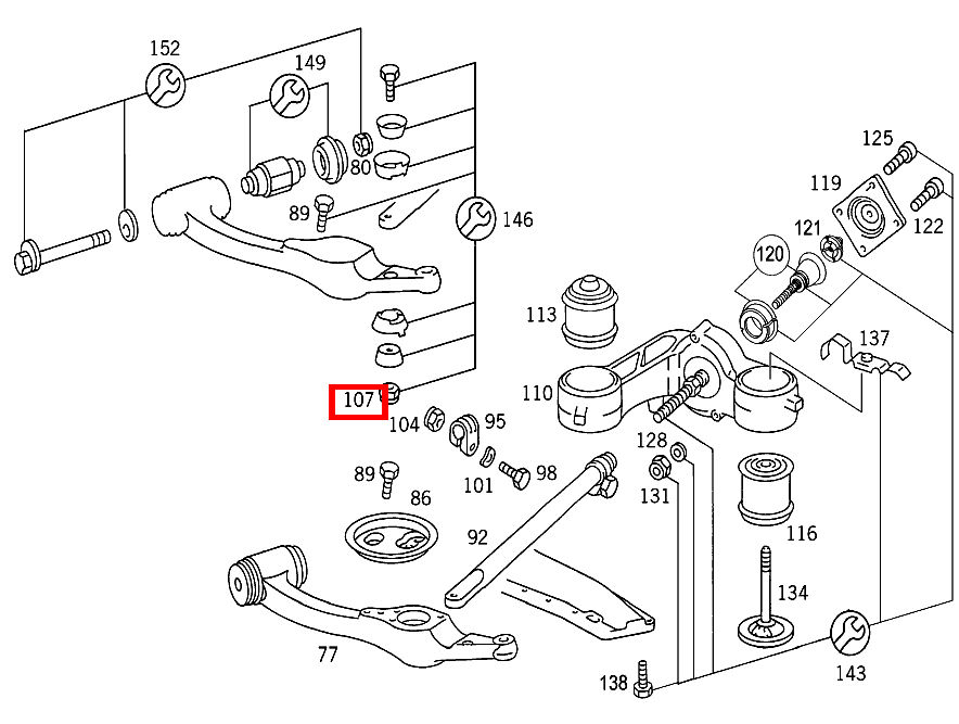 Sechskantmutter BREMSABSTUETZUNG AN QUERLENKER; M12X1.5 420 SEC COUPE mit Automatic 126 Sechskantmutter BREMSABSTUETZUNG AN QUERLENKER; M12X1.5 420 SEC COUPE mit Automatic 126