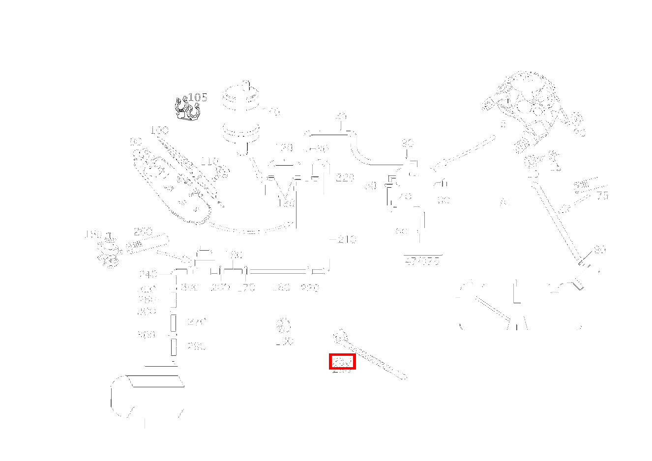 Kabelbinder BEFESTIGUNG REGENERIERLEITUNG AN CLIPS LAENGSTRAEGER LINKS; 9X250 MM G 500 463