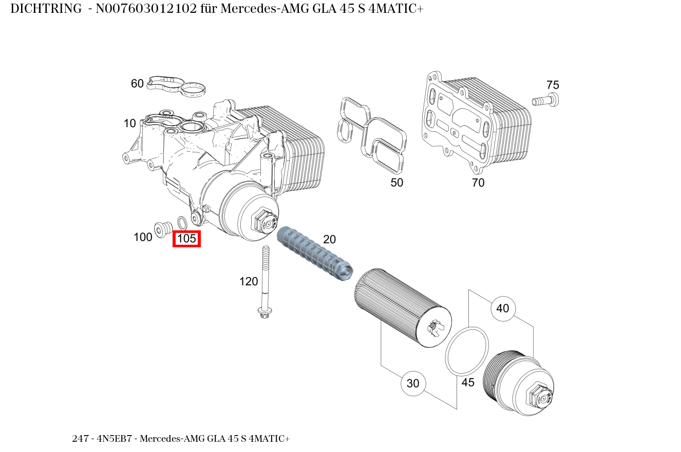 Dichtring Mercedes-AMG GLA 45 S 4MATIC+ 247 Dichtring Mercedes-AMG GLA 45 S 4MATIC+ 247