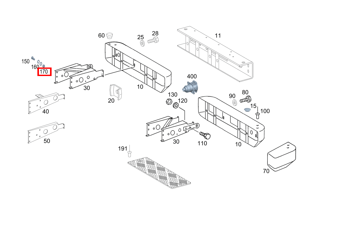 Sechskantmutter Befestigung Halter; M12X1.5 G 300 CDI/4X4/3428 Lang 461 Sechskantmutter Befestigung Halter; M12X1.5 G 300 CDI/4X4/3428 Lang 461