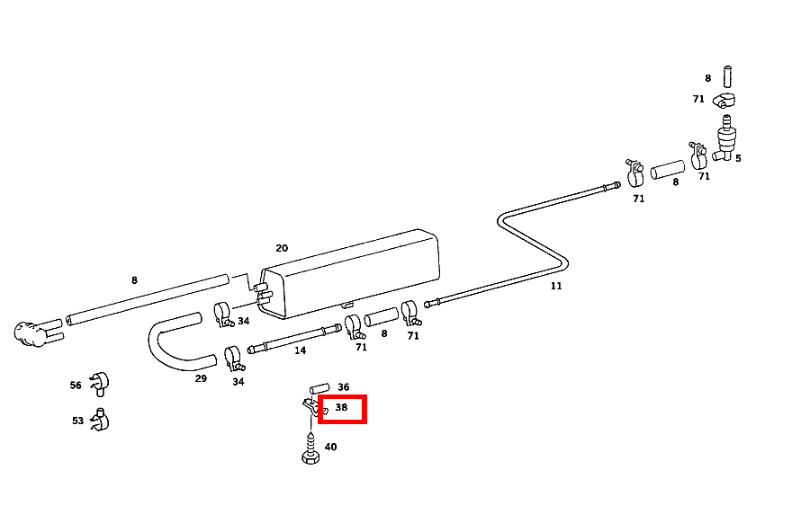 Schelle ENTLUEFTUNGSLEITUNG AN LAENGSTRAEGER 500 SEC-126 126 Schelle ENTLUEFTUNGSLEITUNG AN LAENGSTRAEGER 500 SEC-126 126
