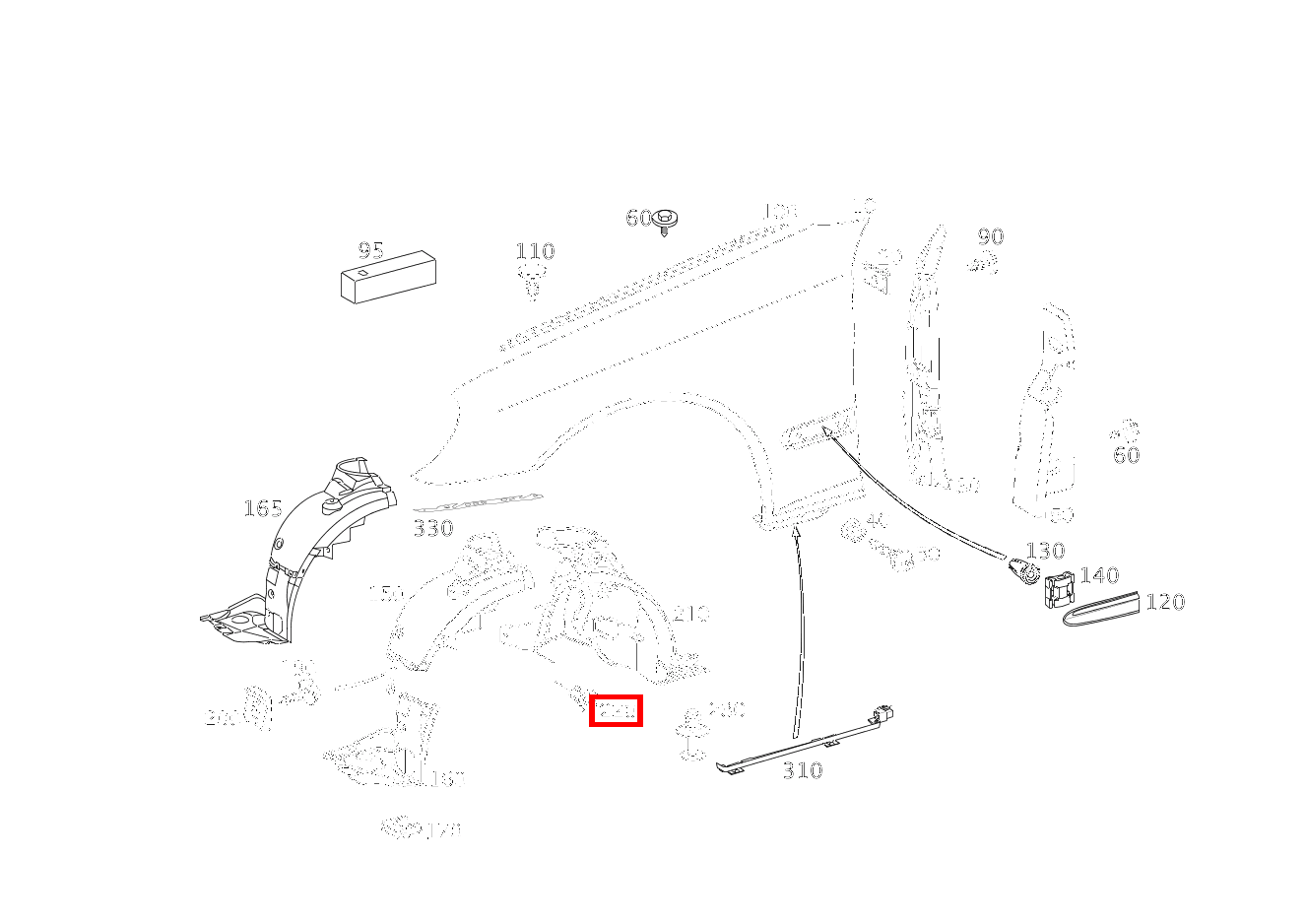 KUNSTSTOFFMUTTER QUERTRAEGER,RECHTS CLK 63 AMG Cabriolet 209 KUNSTSTOFFMUTTER QUERTRAEGER,RECHTS CLK 63 AMG Cabriolet 209
