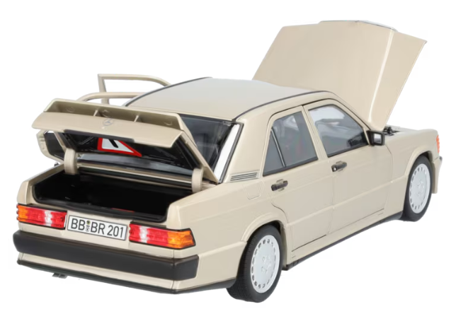 190 E 2.3-16 W 201 (1984-1988) silberfarben, 1:18 190 E 2.3-16 W 201 (1984-1988) silberfarben, 1:18