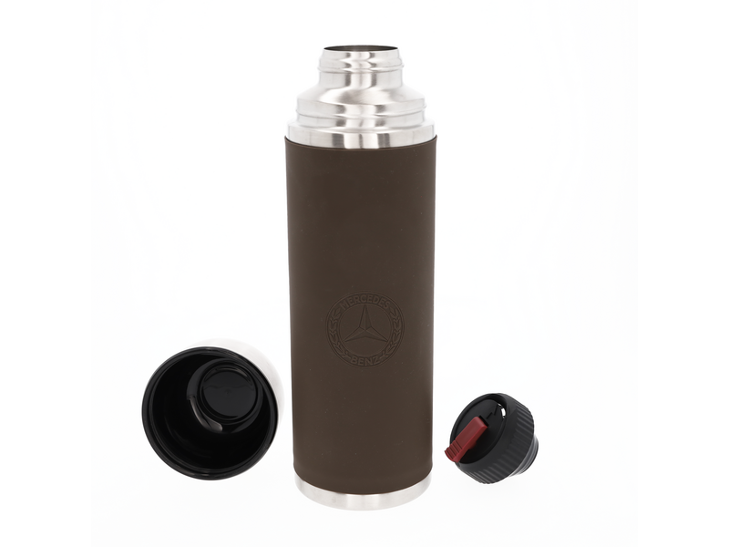 Isolierflasche, 1,0 l braun, Edelstahl/Silikon/Kunststoff