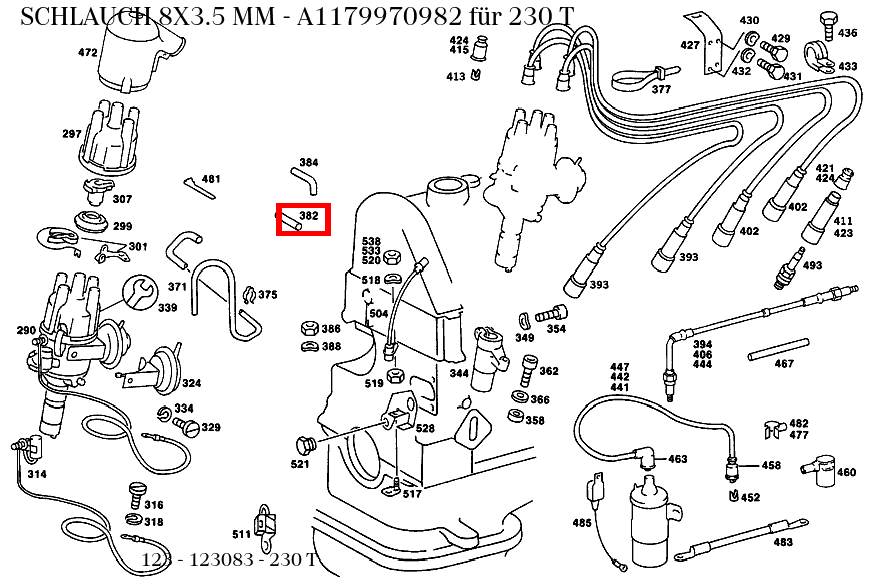 Schlauch 8X3.5 MM 230 T 123 Schlauch 8X3.5 MM 230 T 123