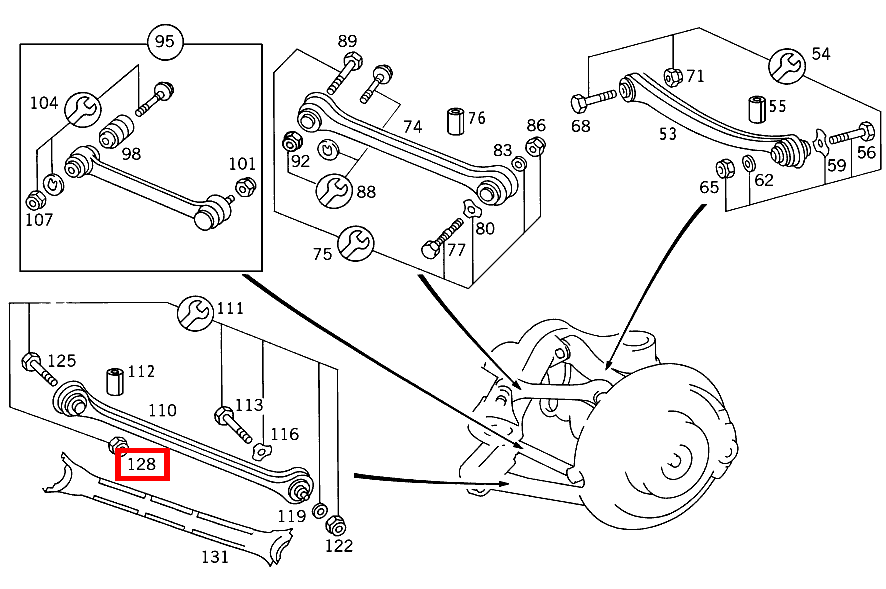 Sechskantmutter SCHUBSTREBE AN HINTERACHSTRAEGER; M12X1.5 190 D 2.5 Turbo 201 Sechskantmutter SCHUBSTREBE AN HINTERACHSTRAEGER; M12X1.5 190 D 2.5 Turbo 201
