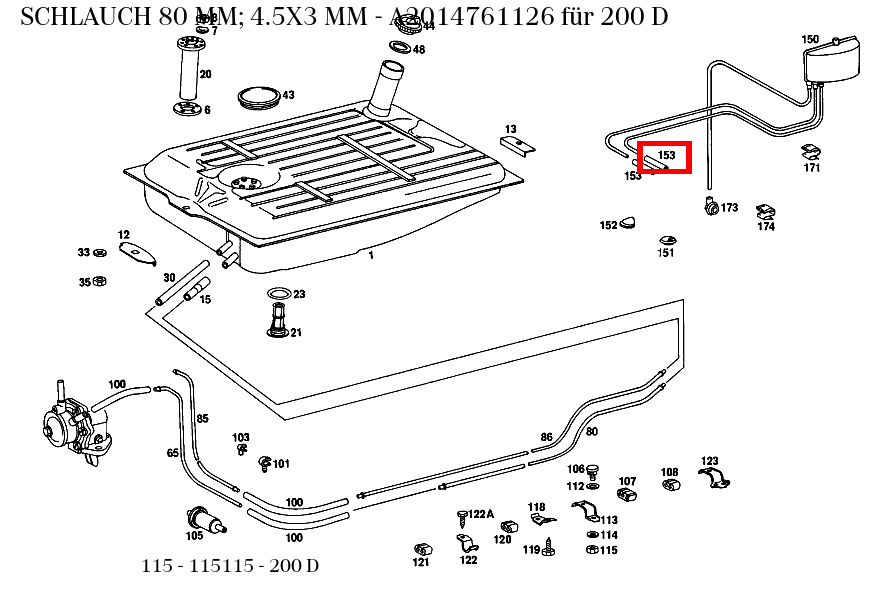 Schlauch 80 MM; 4.5X3 MM 200 D 115 Schlauch 80 MM; 4.5X3 MM 200 D 115