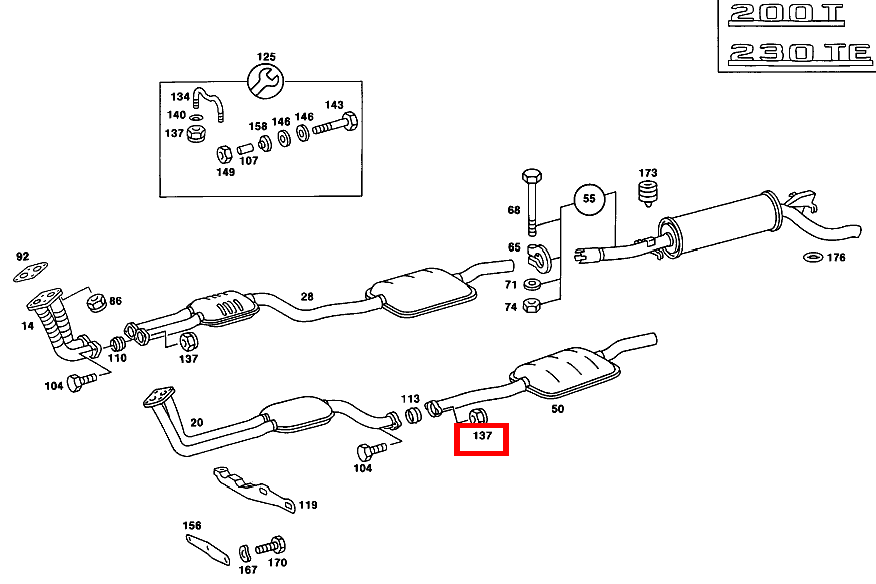 Mutter AUSPUFFROHR VORN AN AUSPUFFTOPF; M8 230 TE 123 Mutter AUSPUFFROHR VORN AN AUSPUFFTOPF; M8 230 TE 123