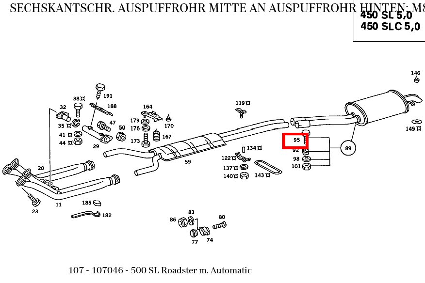 Sechskantschraube AN AUSPUFFLEITUNG HINTEN RECHTS; M8X55 - 8.8 