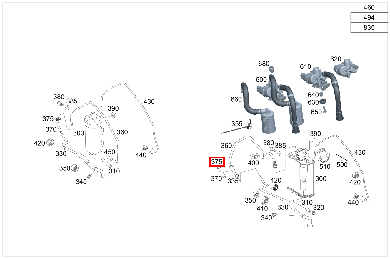 Schlauchschelle TANKSTUTZEN ZUR ENTLUEFTUNGSLEITUNG; 14-24 MM S 550 Limousine lang BCA 221
