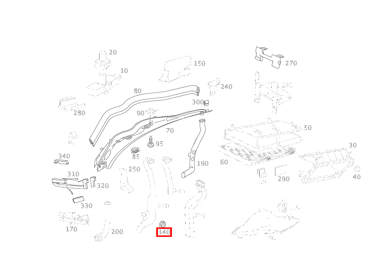 Sechskantmutter AN TRENNWAND C 220 d T-Modell 205 Sechskantmutter AN TRENNWAND C 220 d T-Modell 205