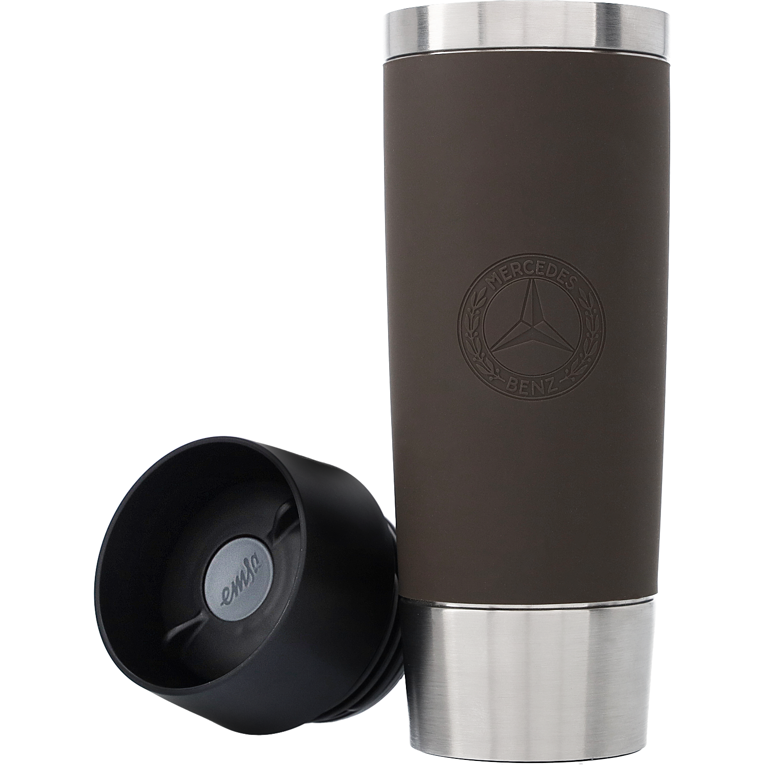 Isolierbecher, 0,5 l braun, Edelstahl/Silikon/Kunststoff, emsa