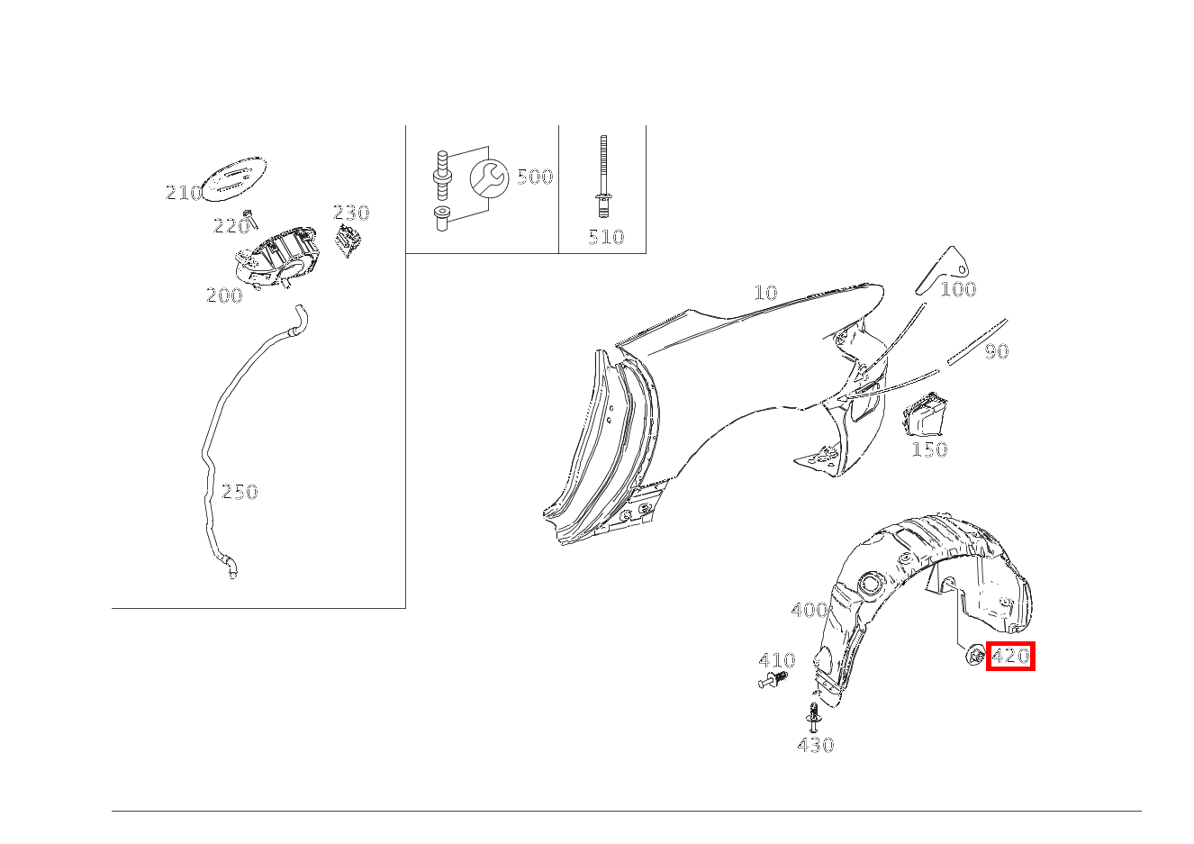 KUNSTSTOFFMUTTER RECHTS SLK55 AMG 172 KUNSTSTOFFMUTTER RECHTS SLK55 AMG 172