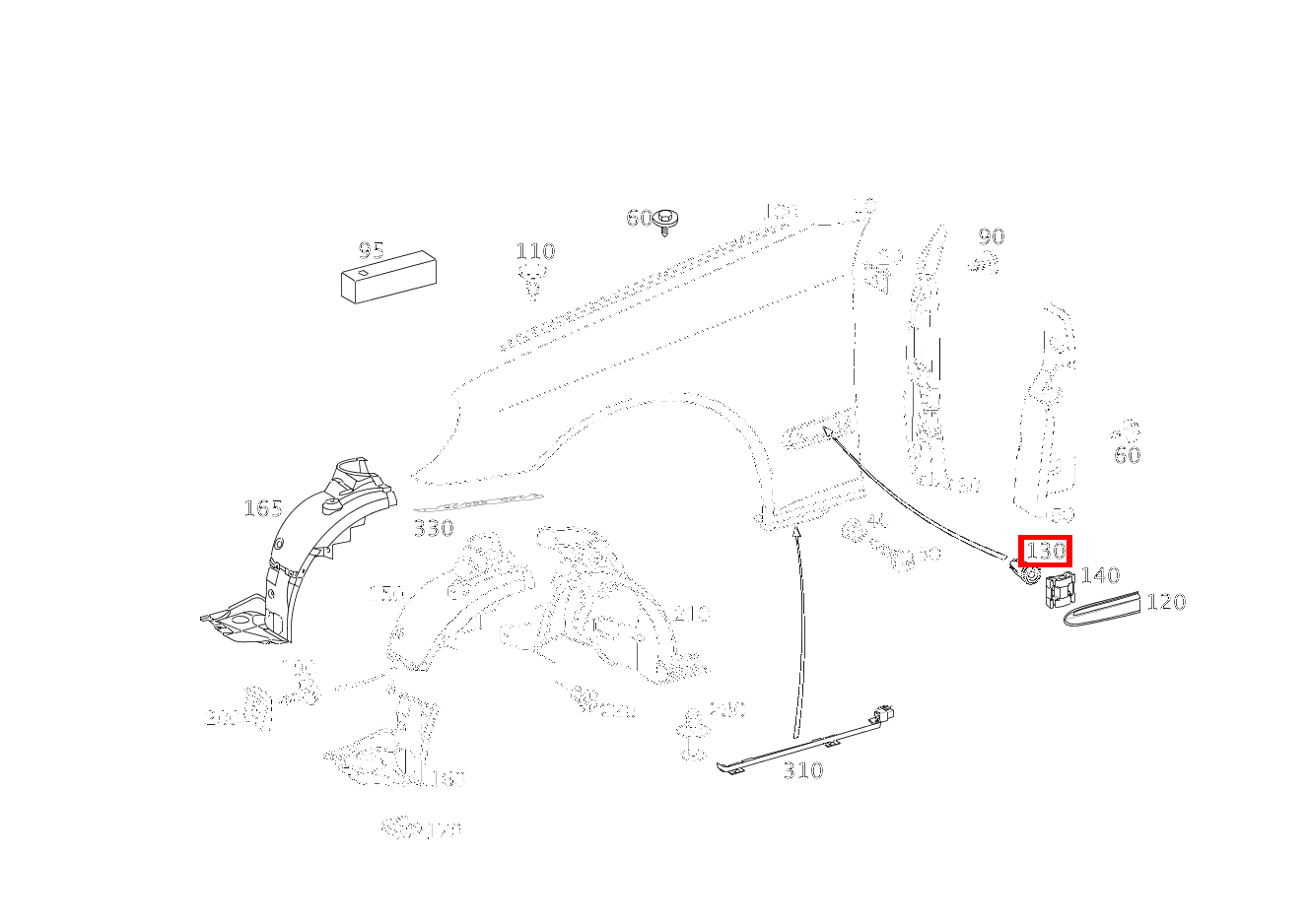 Druckknopf RECHTS CLK 63 AMG Cabriolet 209