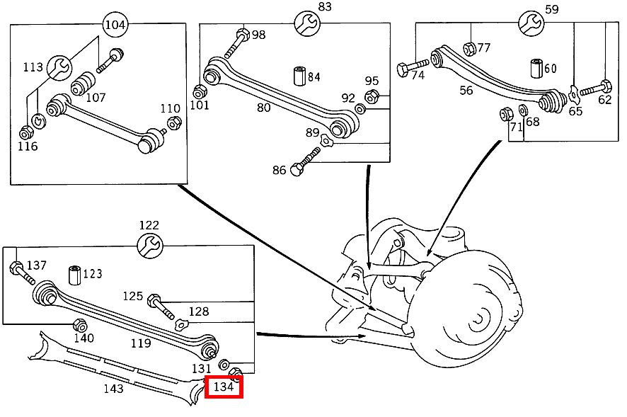 Sechskantmutter SCHUBSTREBE AN RADTRAEGER; M12X1.5 300TDT/E300DTDT 4M 124 Sechskantmutter SCHUBSTREBE AN RADTRAEGER; M12X1.5 300TDT/E300DTDT 4M 124