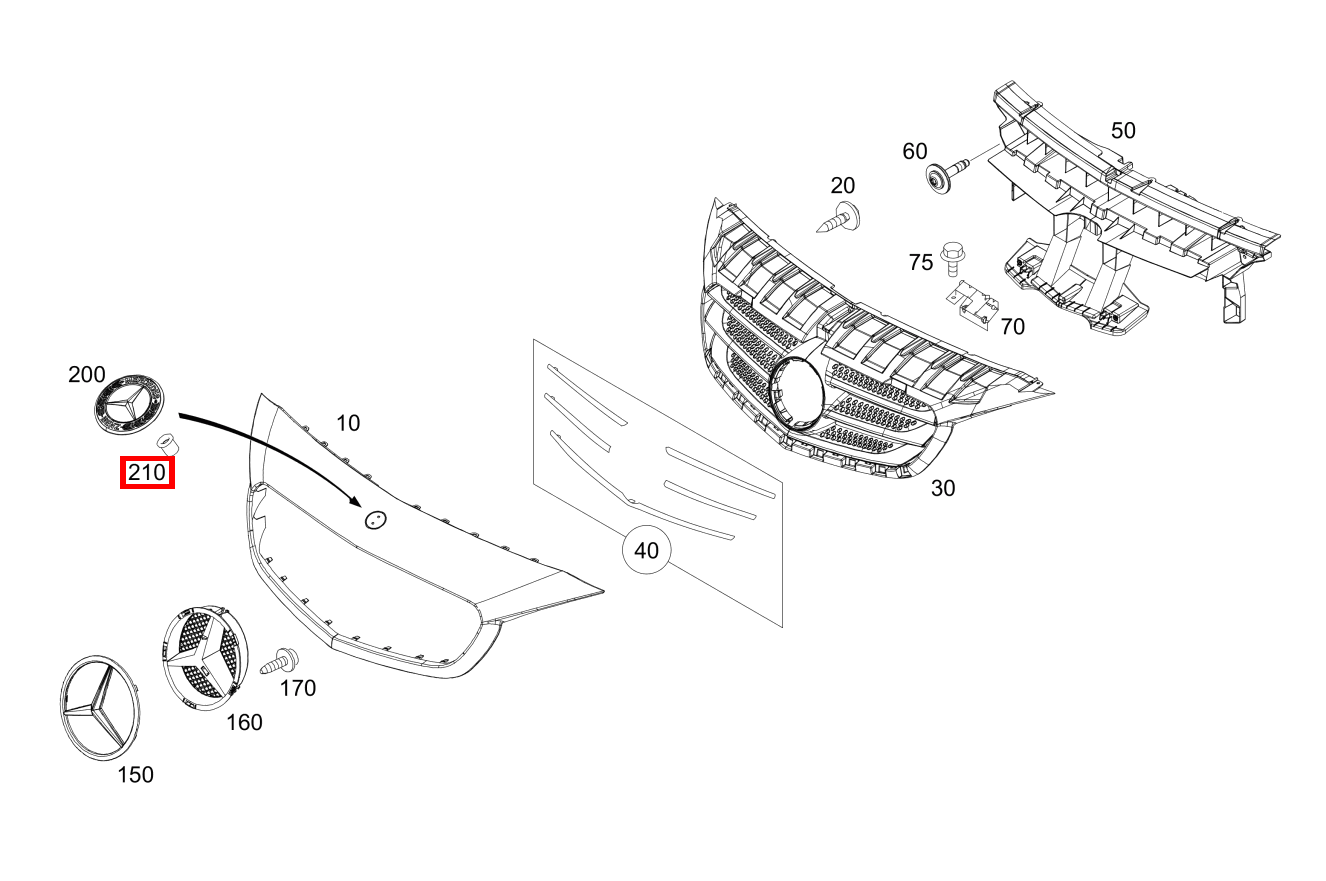 BEFESTIGUNGSTUELLE Befestigung Firmenzeichen 230 G 460 BEFESTIGUNGSTUELLE Befestigung Firmenzeichen 230 G 460