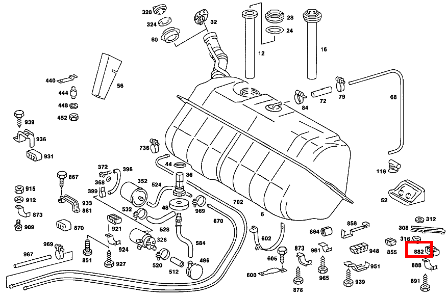GUMMIREITER KRAFTSTOFF-,BREMS- UND ENTLUEFTUNGSLEITUNGEN AN HAUPTBODEN 450 SEL 116