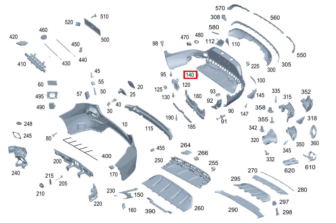 STECKMUTTER An Heckmittelstück Mercedes-AMG GLC 63 S 4MATIC+ Coupé 253 STECKMUTTER An Heckmittelstück Mercedes-AMG GLC 63 S 4MATIC+ Coupé 253