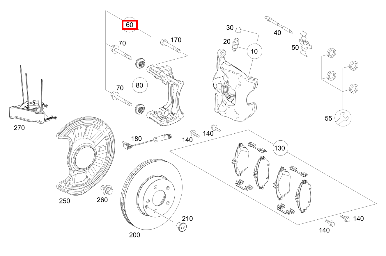 Bremsträger Mit Führungshülse A 180 245 Bremsträger Mit Führungshülse A 180 245