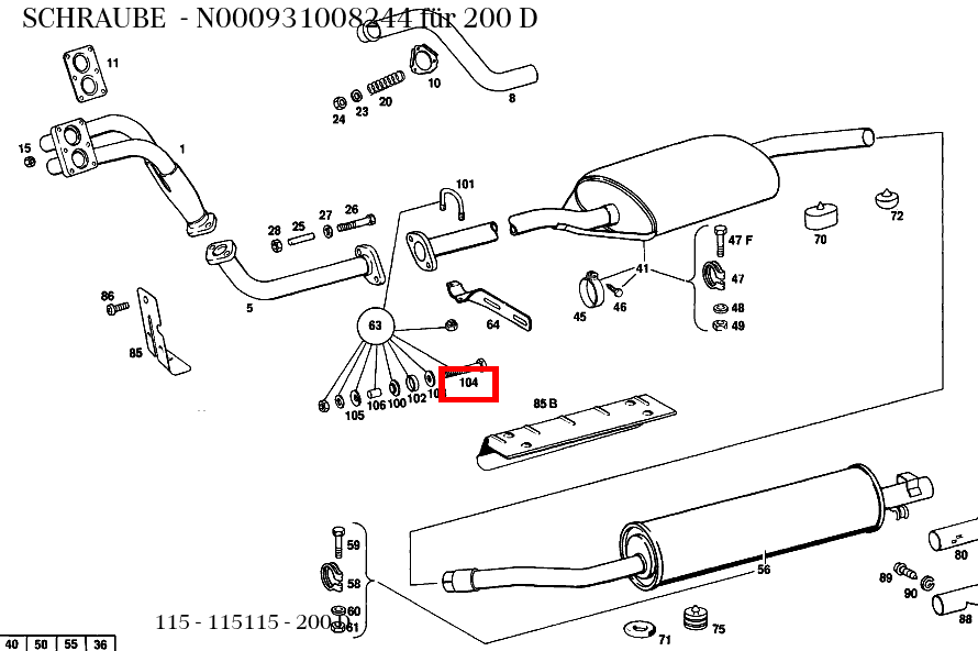 Schraube 200 D 115 Schraube 200 D 115