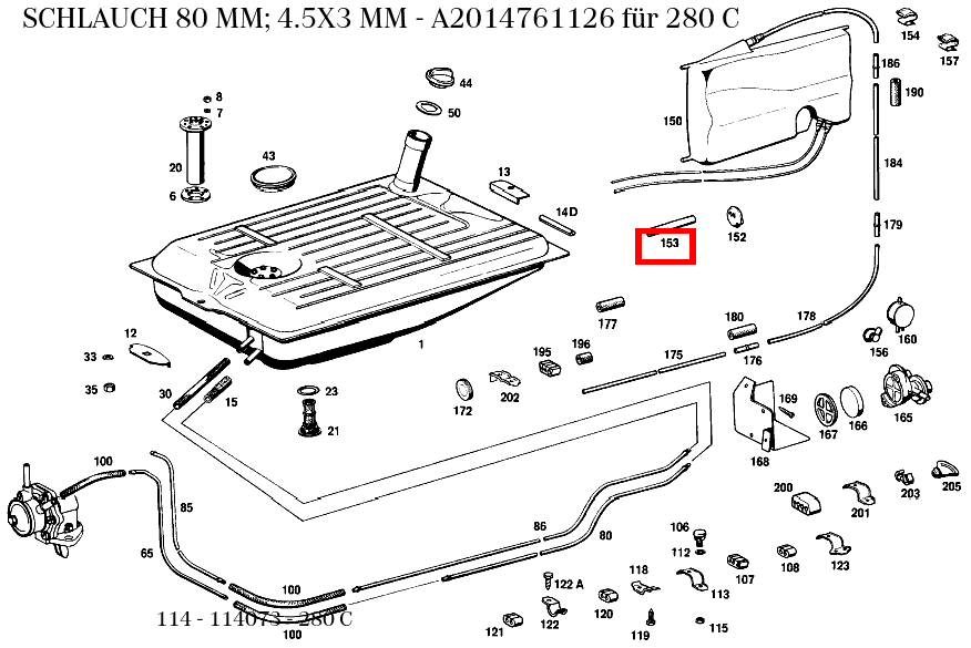 Schlauch 80 MM; 4.5X3 MM 280 C 114 Schlauch 80 MM; 4.5X3 MM 280 C 114