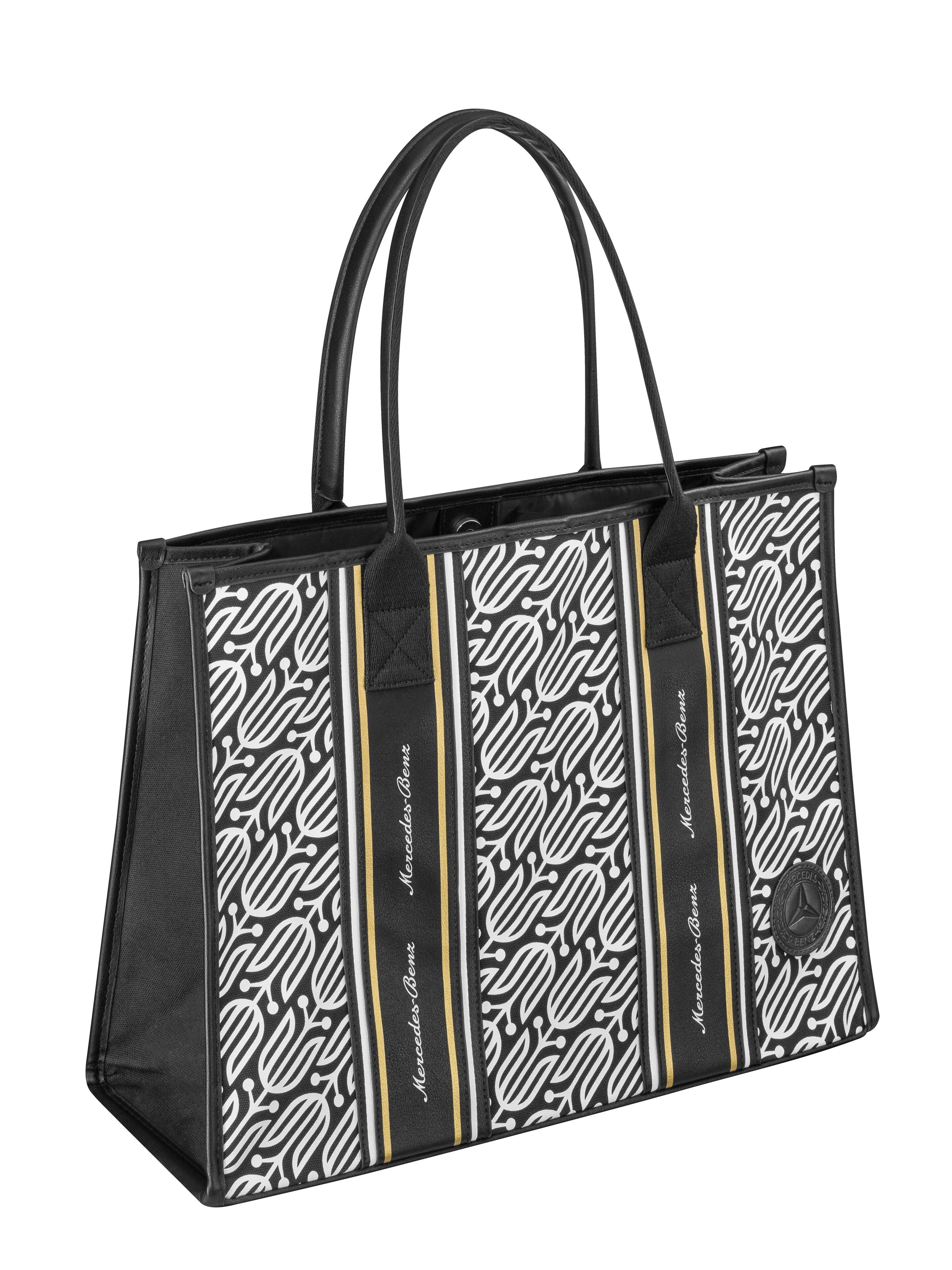 Mercedes-Benz - Shopper, schwarz/weiß, Baumwoll-Canvas