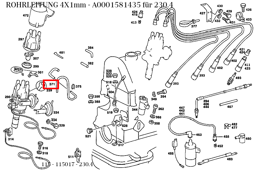 Rohrleitung 4X1mm 230.4 115