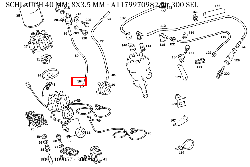 Schlauch 40 MM; 8X3.5 MM 300 SEL 109 Schlauch 40 MM; 8X3.5 MM 300 SEL 109