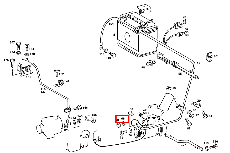 Federring LEITUNG AN STARTER KLEMME 30 190 D 2.5 Turbo 201 Federring LEITUNG AN STARTER KLEMME 30 190 D 2.5 Turbo 201