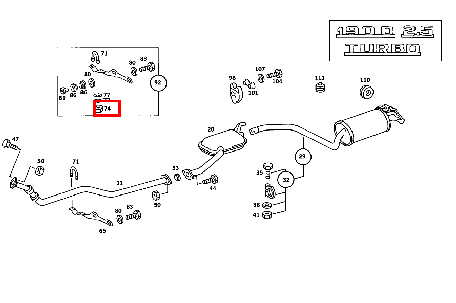 Mutter AUSPUFFROHR VORN AN HALTER; M8 190 D 2.5 Turbo 201 Mutter AUSPUFFROHR VORN AN HALTER; M8 190 D 2.5 Turbo 201