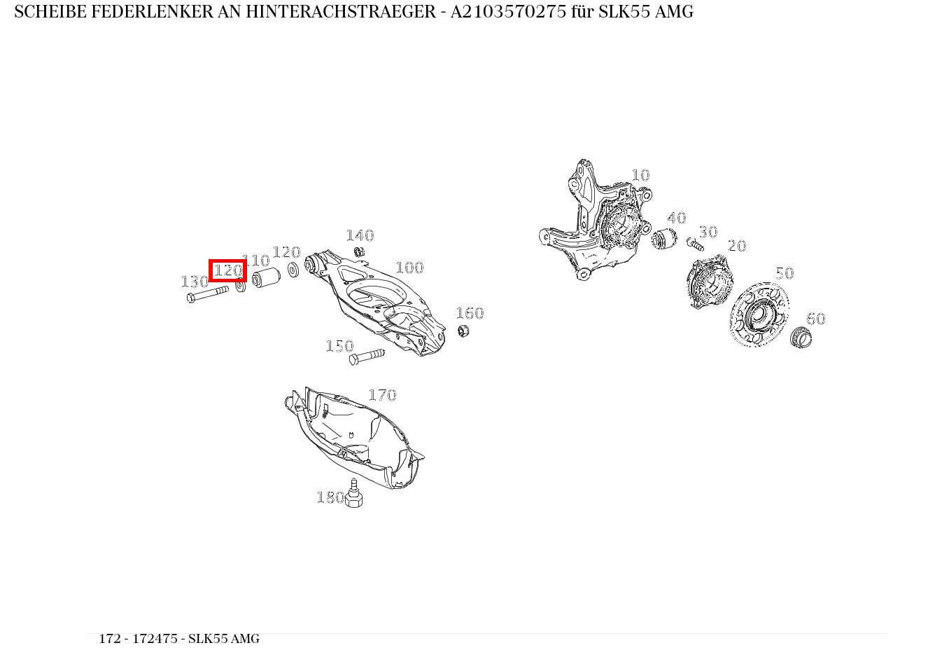 Scheibe FEDERLENKER AN HINTERACHSTRAEGER SLK55 AMG 172 Scheibe FEDERLENKER AN HINTERACHSTRAEGER SLK55 AMG 172